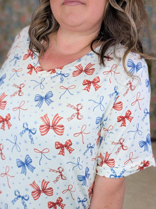 Sophie Pocket Tee in Patriotic Prints plus size clothing