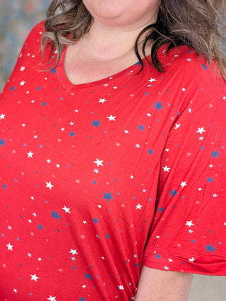 Sophie Pocket Tee in Patriotic Prints plus size clothing
