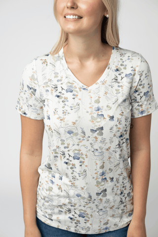 1- ShortSlv/Slvless Tops Sophie Vneck Perfect Tee in Florals (9 Prints) plus size clothing