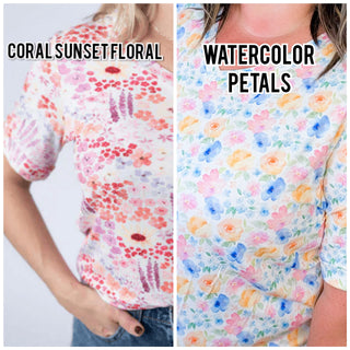 1- ShortSlv/Slvless Tops Sophie Vneck Perfect Tee in Florals (9 Prints) plus size clothing