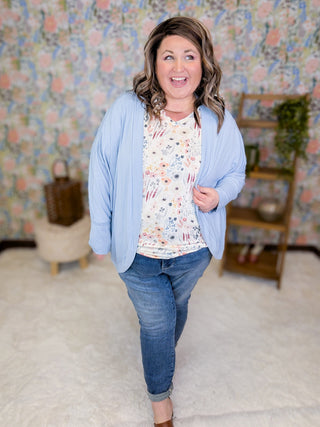 Sophie Vneck Perfect Tee in Spring Florals (4 Colors)-1- ShortSlv/Slvless Tops-MICHELLE MAE-Styled by Stacked - A Plus Size Women's Boutique in Lakeville, MN