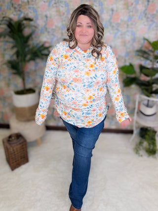 Blair Mockneck Long Sleeve w/Thumbholes in Florals (12 Prints)-2- Long Sleeve Tops-MICHELLE MAE-Styled by Stacked - A Plus Size Women's Boutique in Lakeville, MN