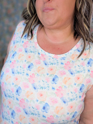 Livi Triple Stretch Scoopneck Tank in Florals (7 Colors)