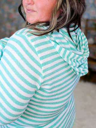 Haylee Lightweight Hooded Pullover in Summer Stripes