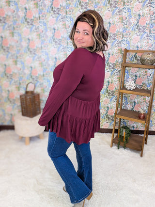 Oaklynn Long Sleeve Babydoll w/Strappy Detail