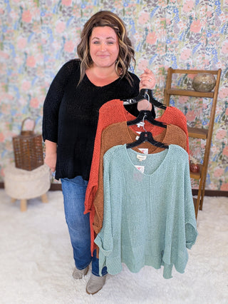 Sable Ribbon Yarn Slouchy Sweater in Solids (4 Colors)