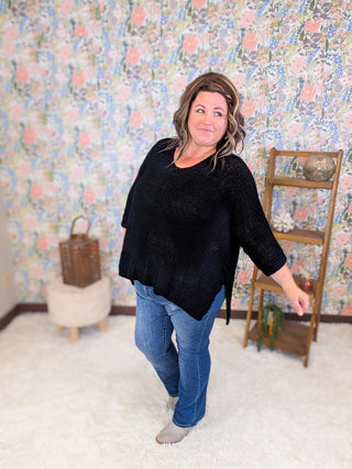 Sable Ribbon Yarn Slouchy Sweater in Solids (4 Colors)