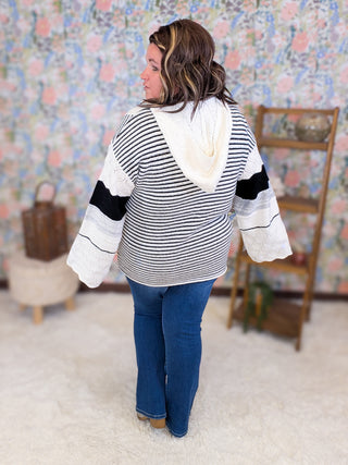 Perry Boho Mix Hooded Sweater in Neutrals
