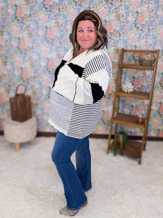 Perry Boho Mix Hooded Sweater in Neutrals
