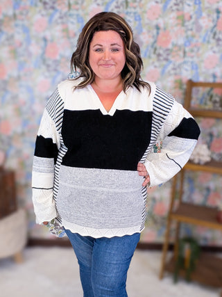 Perry Boho Mix Hooded Sweater in Neutrals