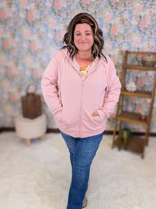 PHC Triple Stretch Full Zip Hoodie in Blush Rose