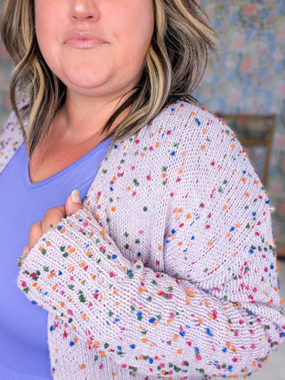Carly Confetti Open Cardigan w/Pockets (3 Colors)