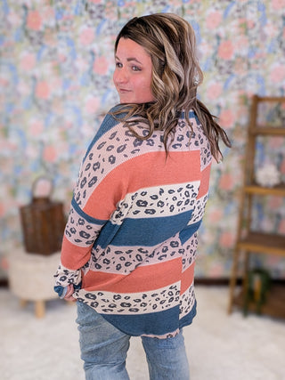 Fable Animal Colorblock Dolman Long Sleeve Top (2 Colors)