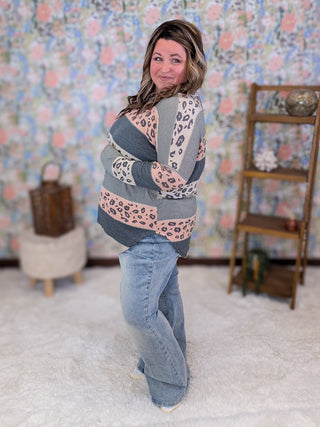 Fable Animal Colorblock Dolman Long Sleeve Top (2 Colors)