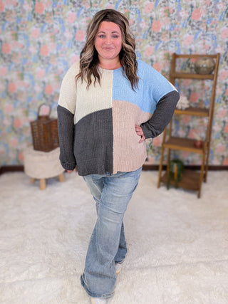 Filly Ribbon Yarn 4-Square Lightweight Sweater (2 colors)