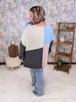 Filly Ribbon Yarn 4-Square Lightweight Sweater (2 colors)
