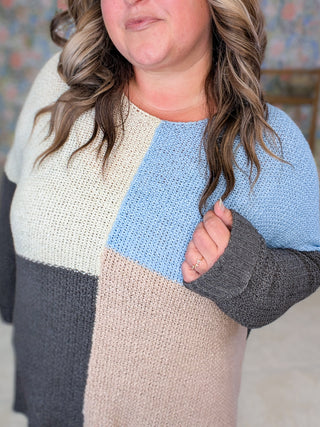 Filly Ribbon Yarn 4-Square Lightweight Sweater (2 colors)