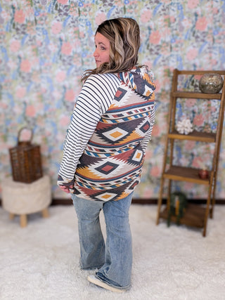 Paula Lightweight Aztec Hooded Top