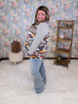 Paula Lightweight Aztec Hooded Top