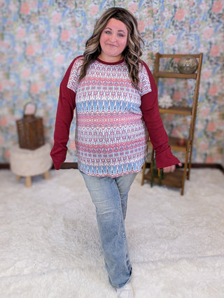 Romy Berry + Blue Mix Long Sleeve Raglan