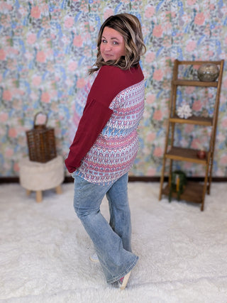 Romy Berry + Blue Mix Long Sleeve Raglan