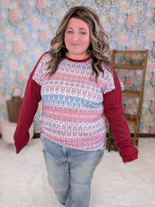 Romy Berry + Blue Mix Long Sleeve Raglan