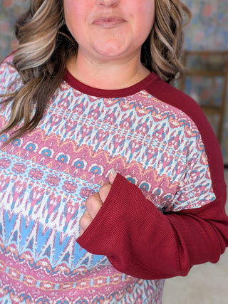 Romy Berry + Blue Mix Long Sleeve Raglan