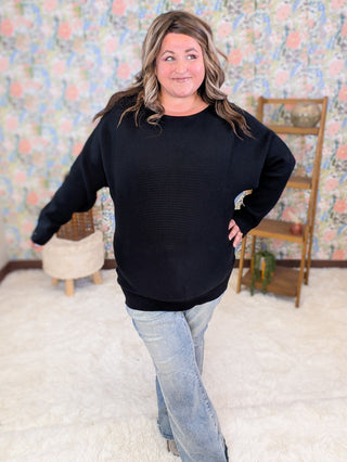 Clarke Luxe Slouchy Ribbed Dolman Sweater (2 Colors)