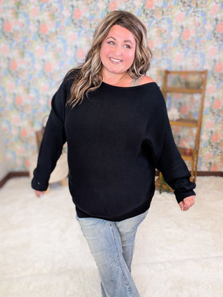 Clarke Luxe Slouchy Ribbed Dolman Sweater (2 Colors)