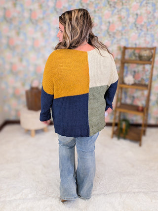 Filly Ribbon Yarn 4-Square Lightweight Sweater (2 colors)