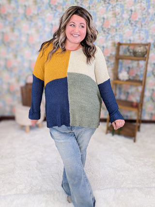 Filly Ribbon Yarn 4-Square Lightweight Sweater (2 colors)