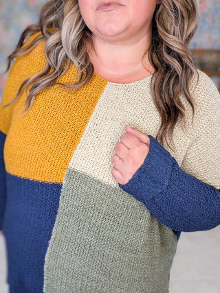 Filly Ribbon Yarn 4-Square Lightweight Sweater (2 colors)