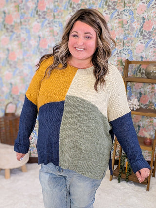 Filly Ribbon Yarn 4-Square Lightweight Sweater (2 colors)