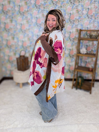 Alaia Watercolor Floral Kimono in Autumn