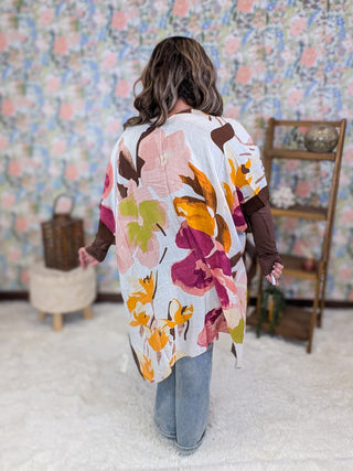 Alaia Watercolor Floral Kimono in Autumn
