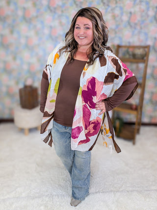 Alaia Watercolor Floral Kimono in Autumn