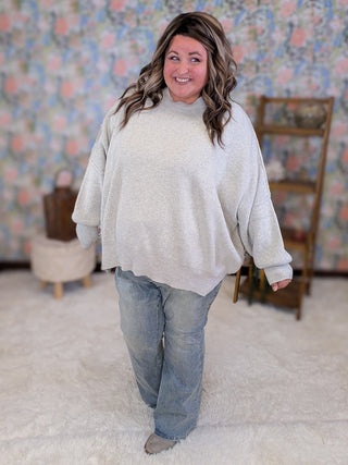 Moxie Luxe Oversized Dolman Sweater in Oat Gray