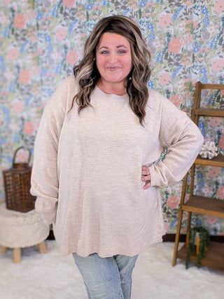 Winslet Open Back Lightweight Sweater in Oatmeal