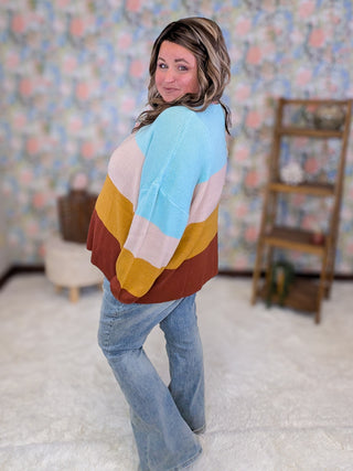 Mindy Colorblock Cozy Scoopneck Sweater