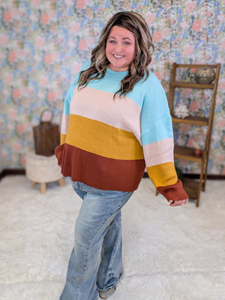 Mindy Colorblock Cozy Scoopneck Sweater