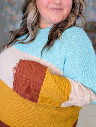 Mindy Colorblock Cozy Scoopneck Sweater