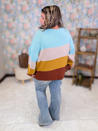 Mindy Colorblock Cozy Scoopneck Sweater