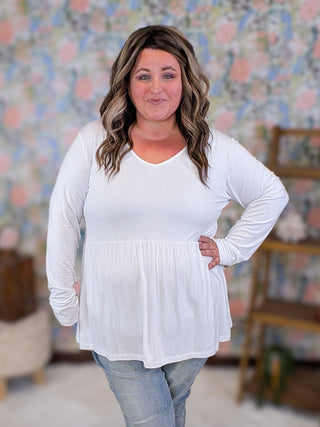 Morgana Luxe Long Sleeve Babydoll Top