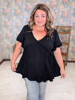 Candy Short Sleeve Modified Babydoll Top (2 Colors)
