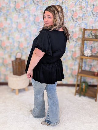 Candy Short Sleeve Modified Babydoll Top (2 Colors)