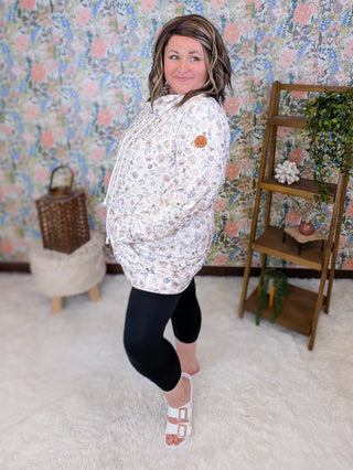 PHC Cloud Funnelneck Pullover in Neutral Watercolor Floral