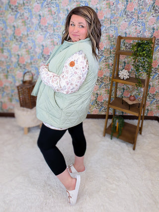 Remy Quilted Vest in Spring Shades
