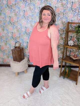Polly Perfect Swing Tank in Ribbed Solids