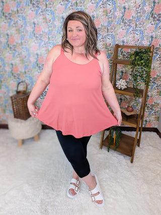 Polly Perfect Swing Tank in Ribbed Solids