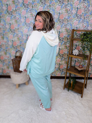 Gianna Scuba Joggers in Aqua Mint